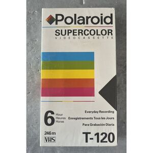 Blank Polaroid Supercolor Video Cassette VHS Tapes‎ ~ T-120 ~ NEW SEALED